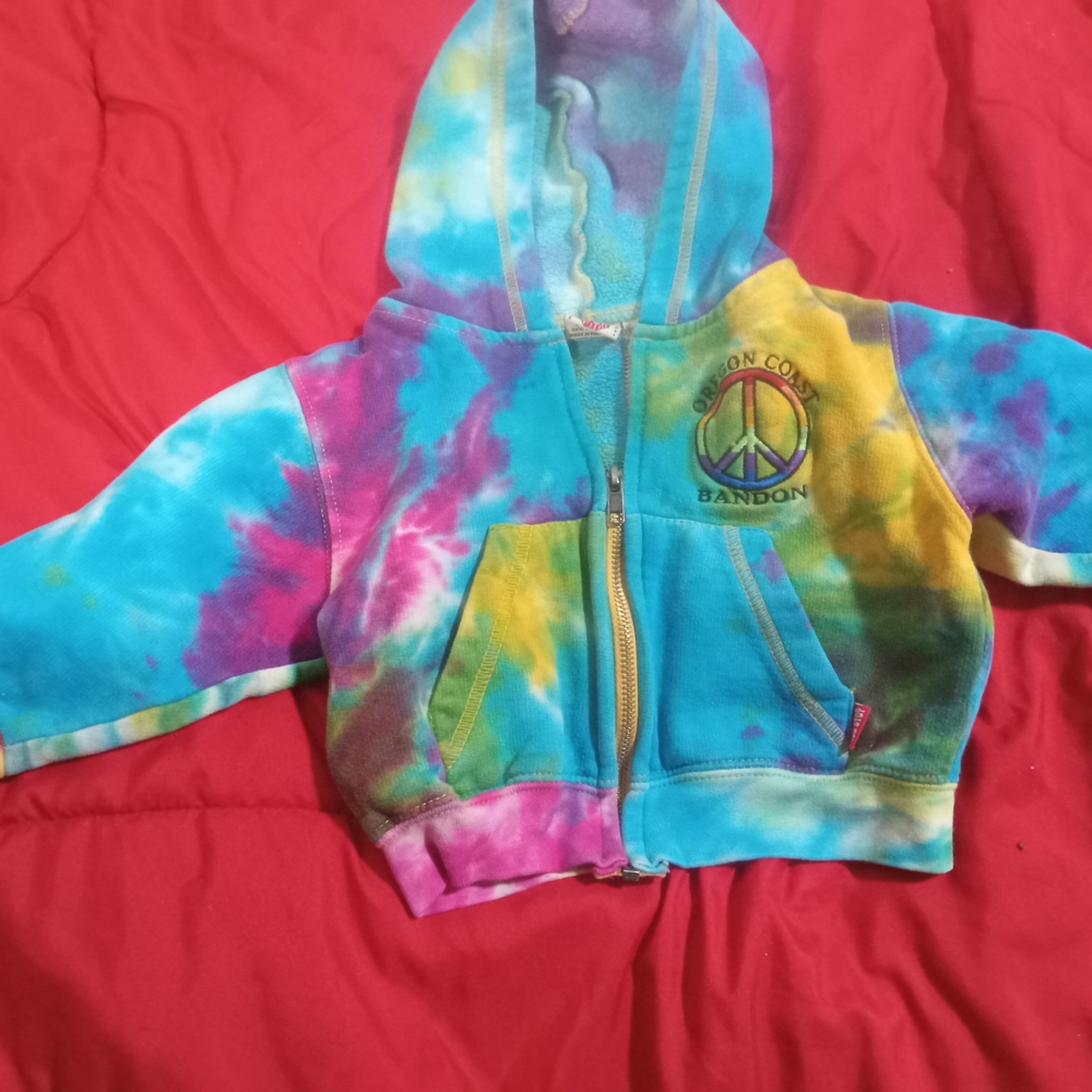Kids Collection 12-18 Months Bandon Oregon Coast Colorful Tie-Dye Kids Hoodie